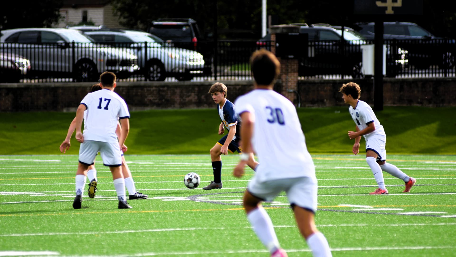 St. Paul's midfielder looks for a pass