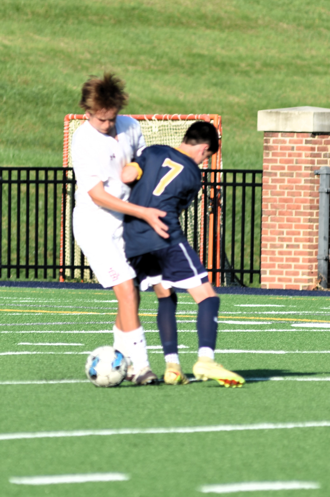 JV Crusaders soccer game action against BL