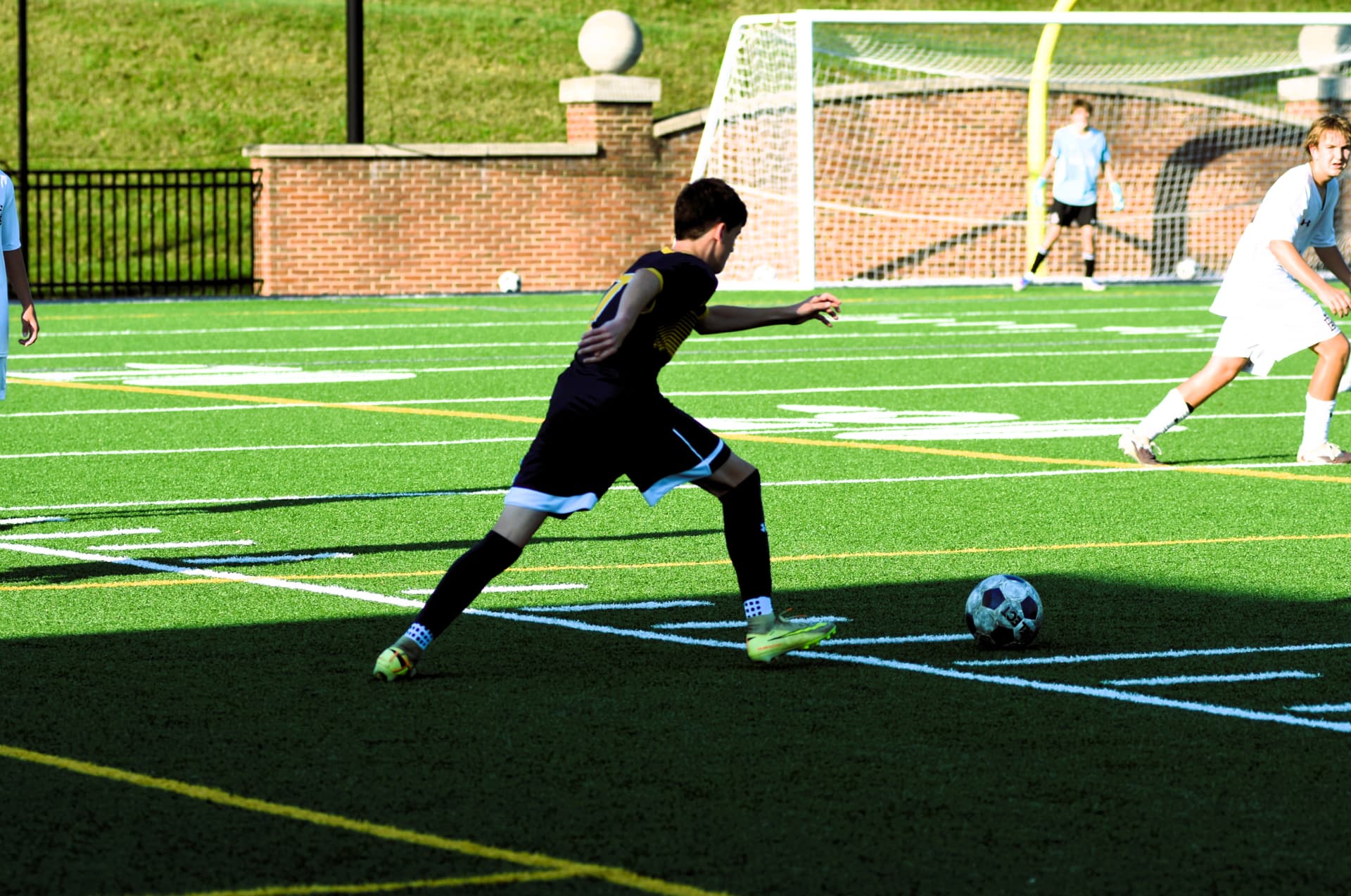 JV Crusaders soccer game action against BL