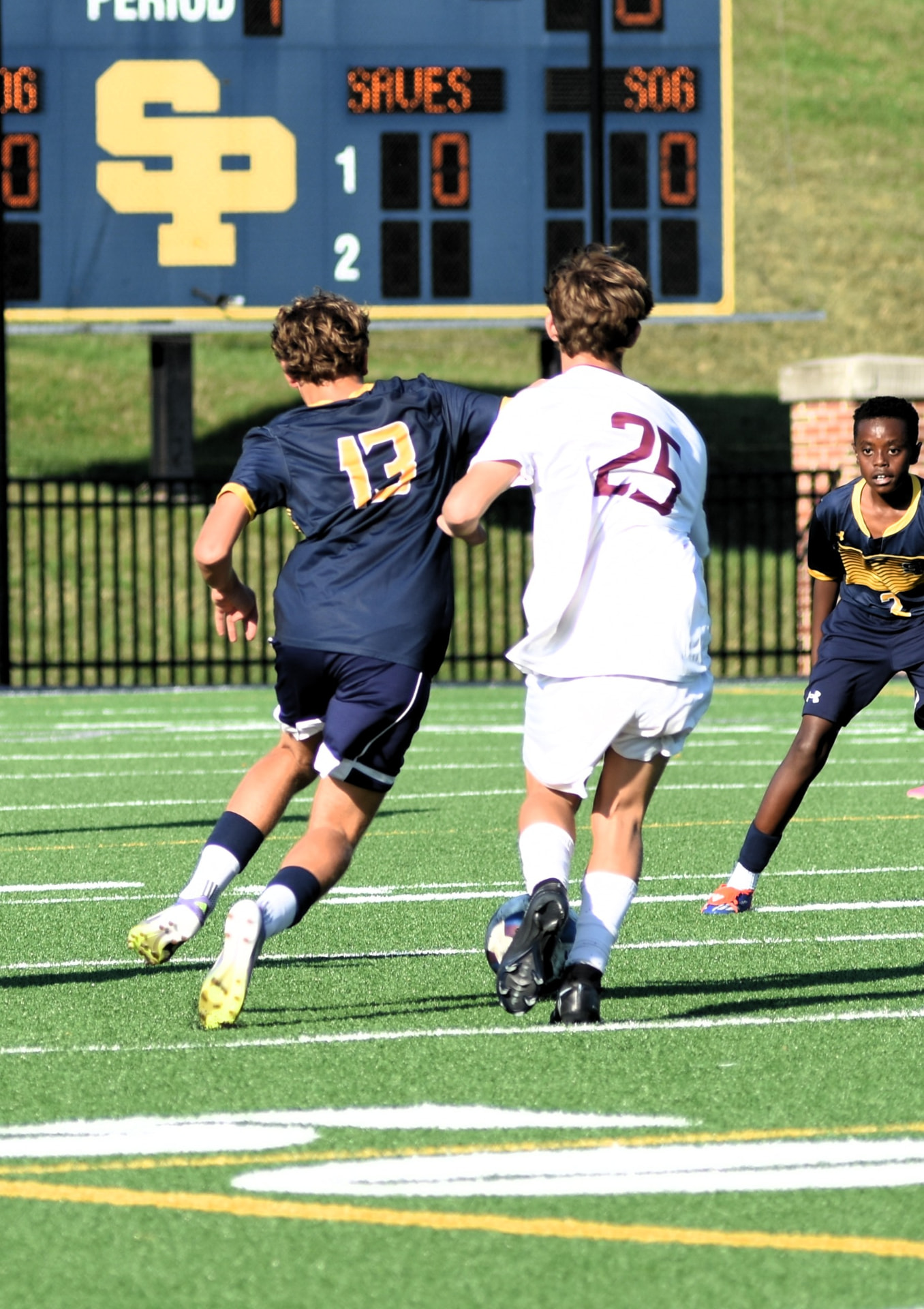 JV Crusaders soccer game action against BL