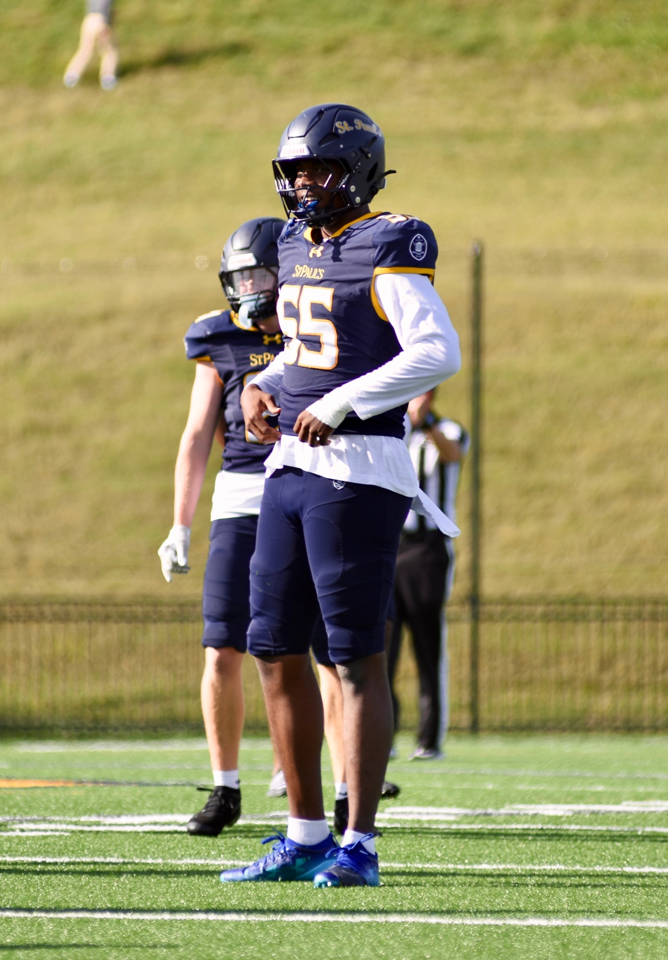 #55 smiling between plays