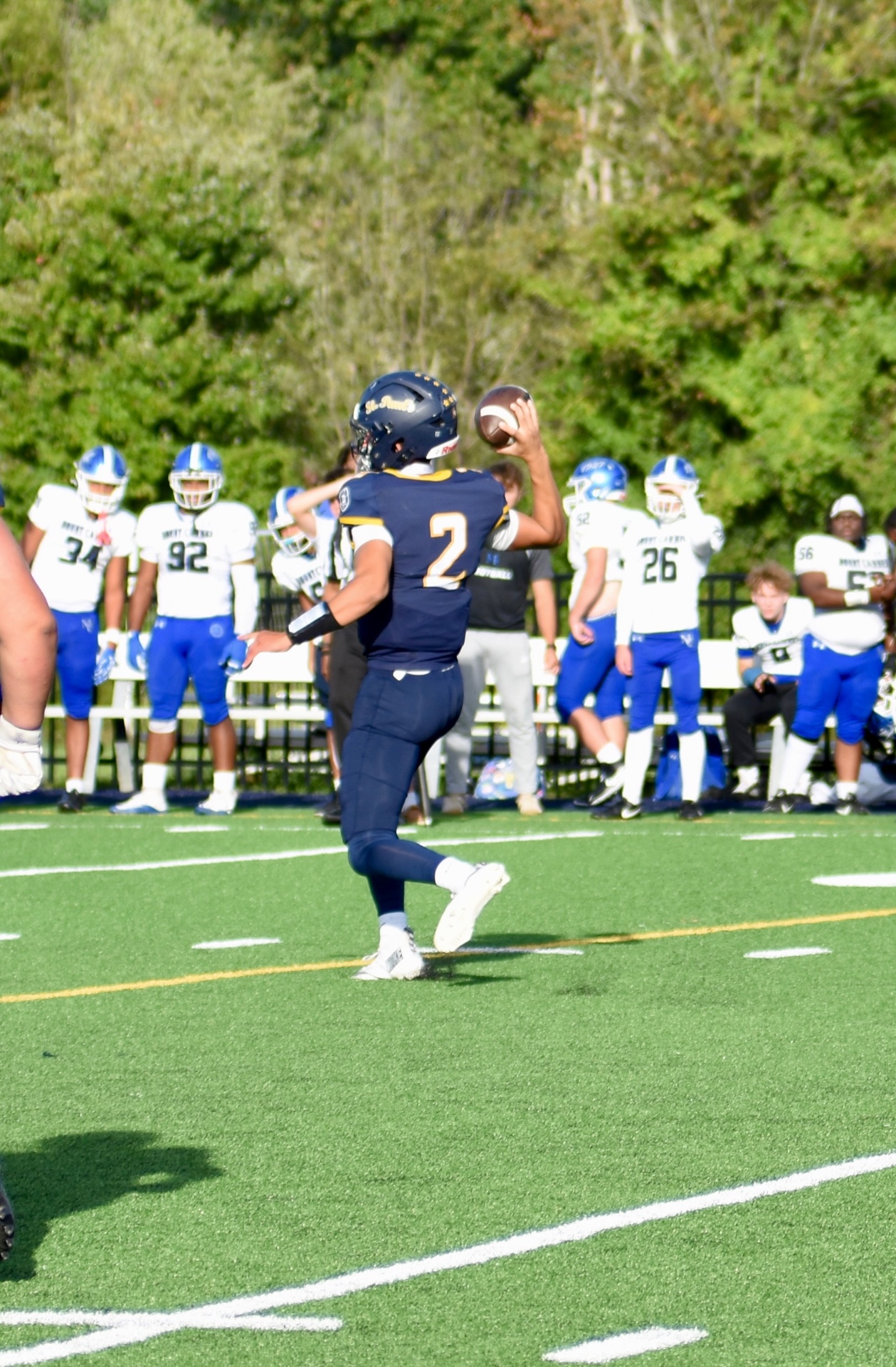 Quarterback #2 throwing a pass